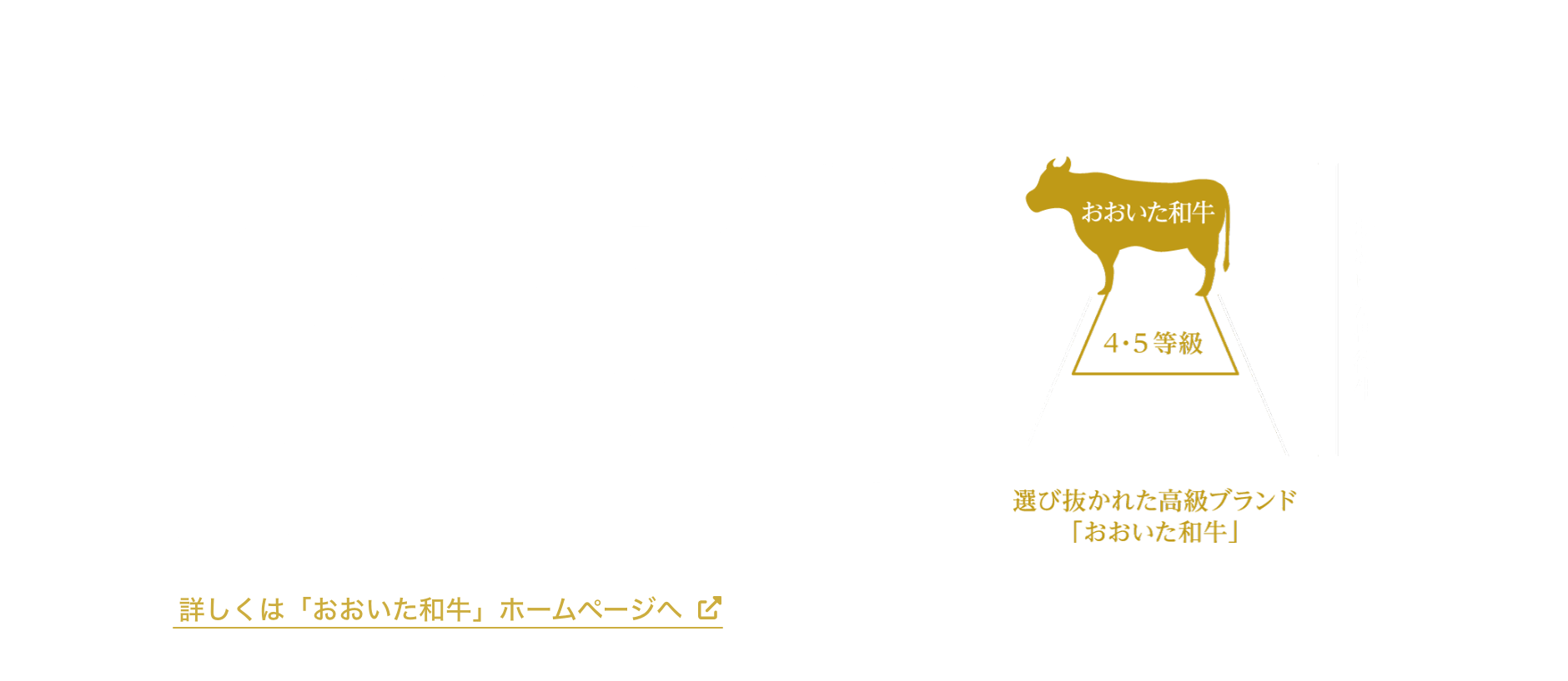 「おおいた和牛」とは：大分の恵まれた自然の中で育まれ、輝かしい歴史と実績を持つ豊後牛。「おおいた和牛」は品質の高い豊後牛の中でも、美味しさにこだわった農場で育てられた肉質4等級以上のものだけを選んだ逸品です。
幾度となく日本一に輝いてきた豊後牛の歴史が始まって百年目の節目となる2018年に、新しい県産和牛ブランド「おおいた和牛」が誕生し、発足の日を「おおいた和牛の日」に制定しました。詳しくは「おおいた和牛」ホームページへ(リンク)