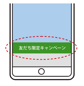 トークルーム画面に表示された「友だち限定キャンペーンボタン」