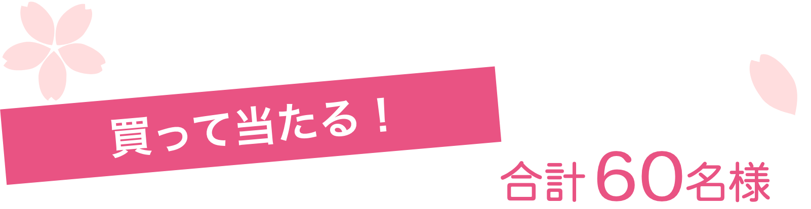 買って当たる！合計60名様