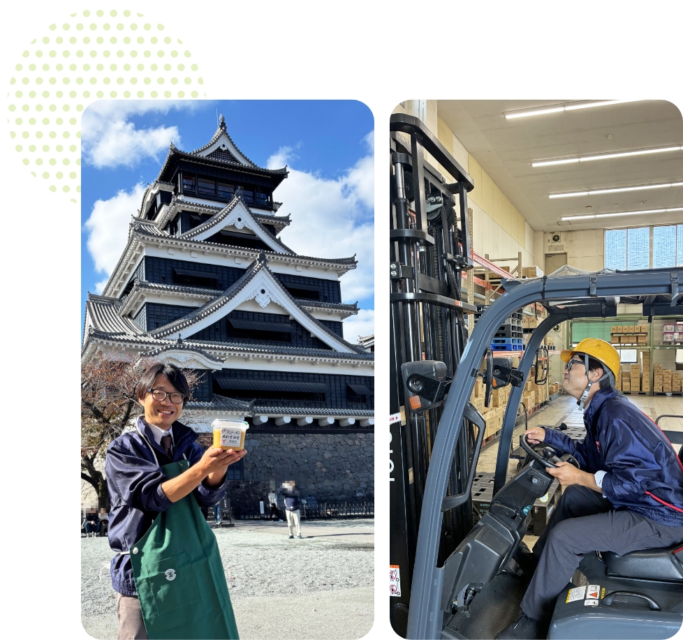 熊本城と熊本支店社員