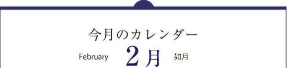 今月のカレンダー2月（January）