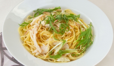 蒸し鶏の冷製パスタ