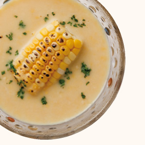 スイートコーンの冷製味噌スープ