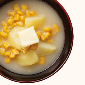 Potato and Corn Miso Soup with Butter