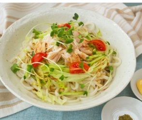 蒸し鶏のサラダうどん