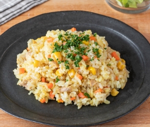 コーンとツナの和風カレーピラフ