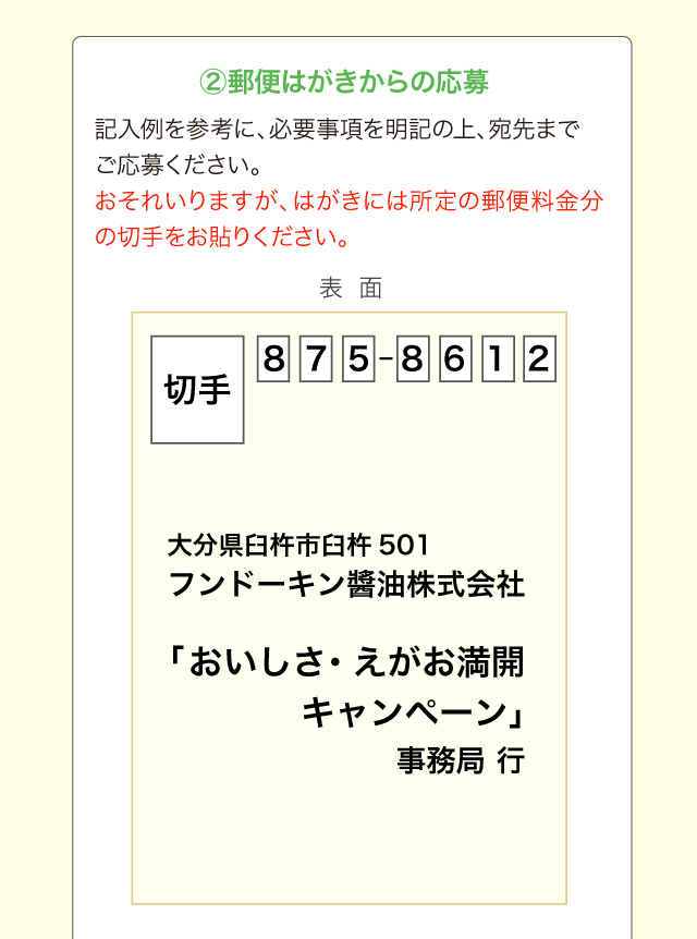 2.郵便はがきからの応募
